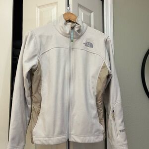 The North Face Cream and Beige Fleece Jacket